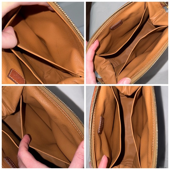 Celine AUTHENTIC Vintage Brown Coated Triomphe Logo Toiletry Makeup Bag Pouch - Picture 16 of 16